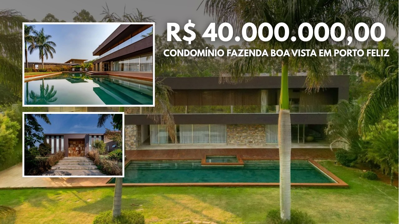 Casa com 5 quartos, 1.700 m², à venda no Condo. Fazenda Boa Vista - Porto Feliz/SP