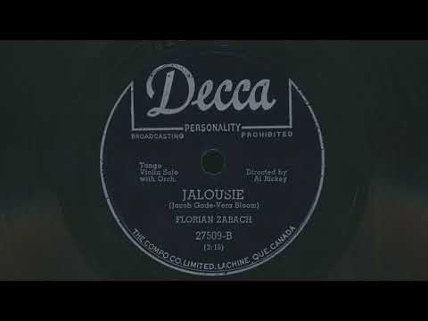 1951 FLORIAN ZABACH Jalousie VIOLIN Solo with AL RICKEY Orchestra - 78 RPM Record