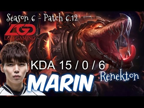 LGD MaRin RENEKTON Top vs FIORA - Patch 6.12 KR | League of Legends
