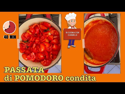 Ricetta PASSATA di POMODORO condita | salsa di pomodoro fatta in casa semplicissima e buonissima