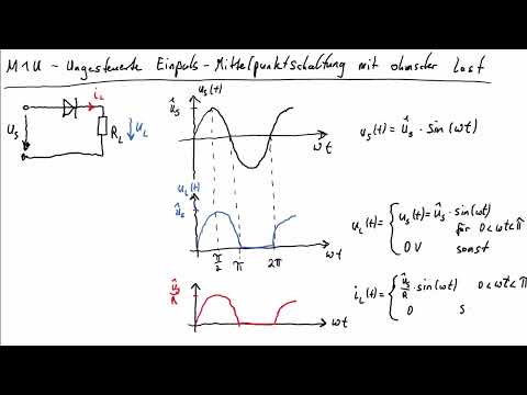 04 - Leistungselektronik - Gleichrichter - Ungesteuerte Einpuls-Mittelpunktschaltung (M1U)