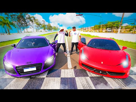 MINHA FERRARI 458 NÃO GANHA NENHUM RACHA? R8 VS 458 ITALIA!