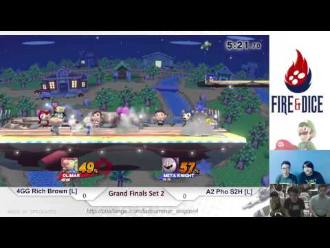 Summer of Smash #4 - 4GG Rich Brown (Olimar) vs A2 Pho S2H (Metaknight) - Smash Wii U GF