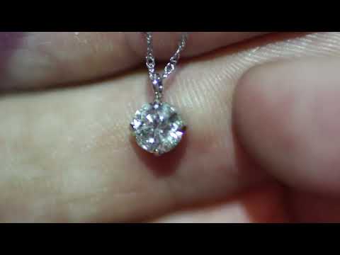 diamond pendant platinum round SI natural pt900 .5ct 16 inches TheOpalOutlet