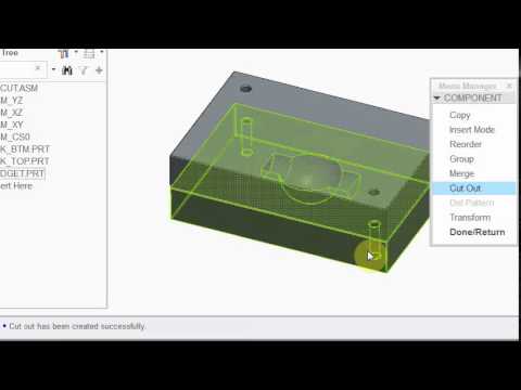 Assembly Component Operations - Cut Out PTC Creo: