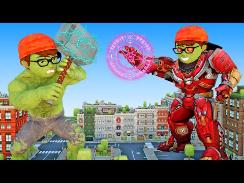 Scary Teacher Funny 3D Animation - Iron Nick and Nick Hulk Fights Giant Monster