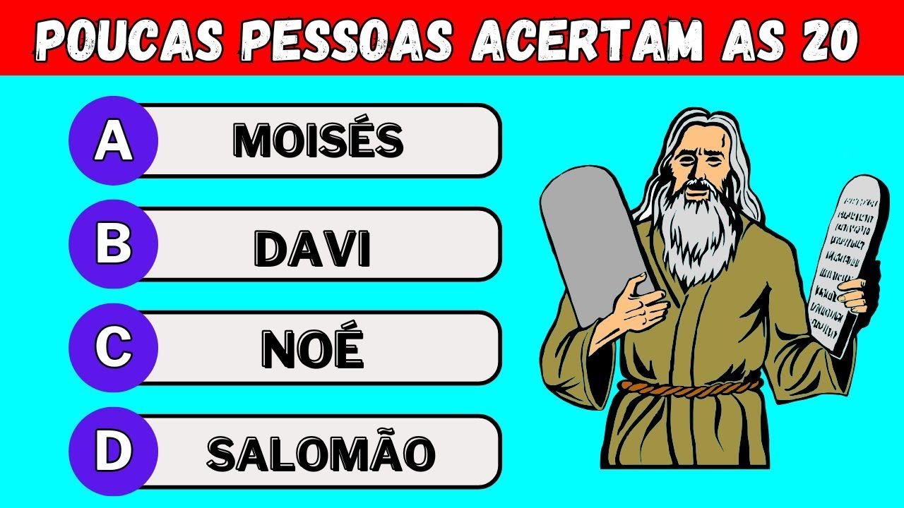 20 PERGUNTAS SOBRE A BÍBLIA DE NÍVEL FÁCIL - JOGO BÍBLICO #5