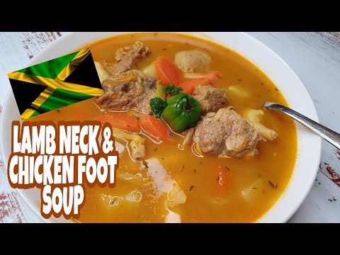 MY JAMAICAN SOUP | HOW I MAKE MY JAMAICAN STYLE SOUP USING NECK BONES AND CHICKEN FOOT