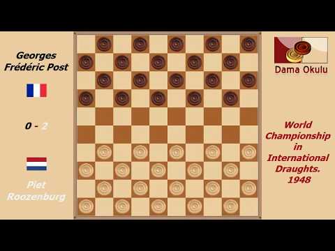 Piet Roozenburg - Georges Frédéric Post. World Championship in International Draughts- 1948.