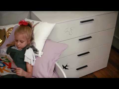Гарнитур детской мебели Джоли №2, Серый шелк в Южно-Сахалинске - видео 1
