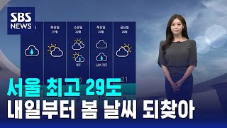 [날씨] 서울 최고 29도..내일부터 봄 날씨 되찾아 / SBS