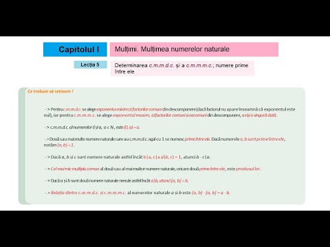 Capitolul 1 // Lecția 5  Determinarea c.m.m.d.c. și a c.m.m.m.c.; numere prime între ele (Cls a 6-a)
