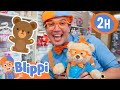 Blippi Builds The Silliest Fuzziest Build A Bear BEST OF BLIPPI TOYS Educational Videos For Kids