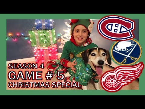 KNEE HOCKEY SEASON 4 - GAME # 5 - CHRISTMAS SPECIAL .. RED WINGS / CANADIENS / SABRES - QUINNBOYSTV