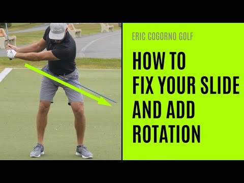 Part of a video titled GOLF: How To Fix Your Slide And Add Rotation - YouTube
