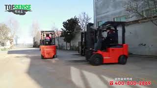China manufacture 1 ton compact small electric forklift truck battery powered fork lift youtube video