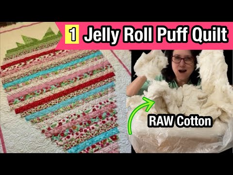 🔥NEW 🍓Strawberry Jelly Roll PUFF Quilt 🍓