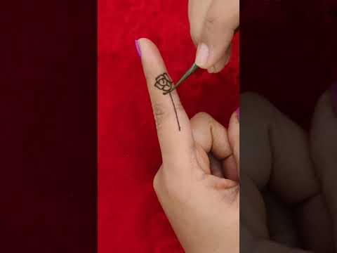 cute rose mehndi/new finger mehndi design