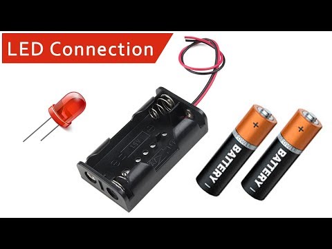 How to connect LED with AA Battery Holder - Simple LED connection tutorial