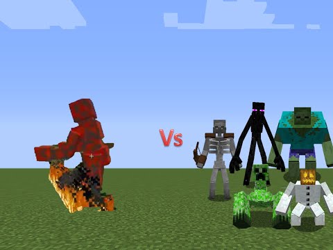 Lava Golem Vs Mutant Beasts in Minecraft Mob Battle