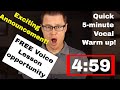 Quick 5-Minute Vocal Warm up with Dr. Hale