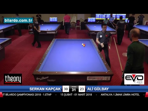 SERKAN KAPÇAK & ALİ GÜLBAY Bilardo Maçı - 2018 ERKEKLER 1.ETAP-6. Ön Eleme