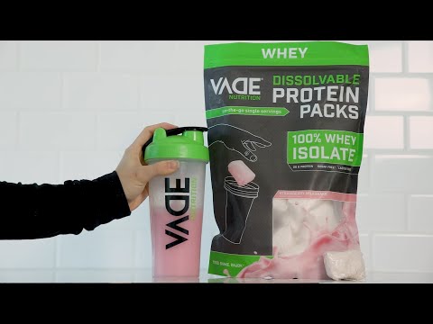 Vade Nutrition, Пакетики с растворимым протеином, 100% изолят сыворотки, клубничный молочный коктейль, 24 г (0,05 фунта)