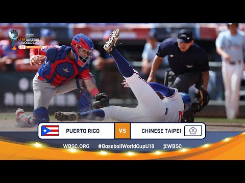 HIGHLIGHTS – Game 29 – Puerto Rico vs. Chinese Taipei – WBSC U-18 Baseball World Cup