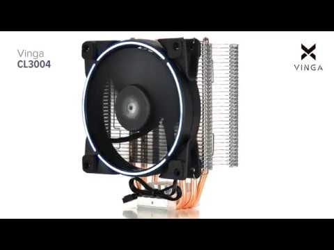 Башенный кулер для процессора AMD/Intel Vinga CL3004 с белой подсветкой, пк вентилятор для интел/амд - фото 1 - id-p1668174045