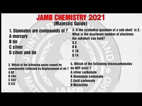 JAMB CHEMISTRY 2022 prep.. 80% SURE GUIDE