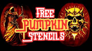 FREE Pumpkin Carving Stencils! (beginner pumpkin shading)