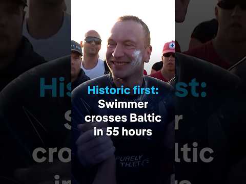Historic first: Swimmer crosses Baltic in 55 hours