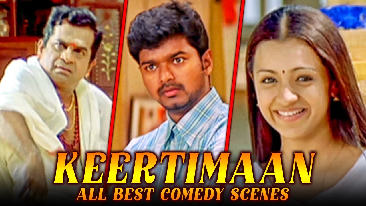 Keertimaan Hindi Dubbed Movie All Best Comedy Scenes | Vijay, Trisha Krishnan, Prakash Raj