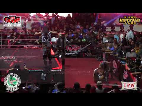 3a LUCHA   EMPERADOR AZTECA BLACK DANGER  VS  TOTO MICRIMAN  VS  JESSY VENTURA DIVA SALVAJE