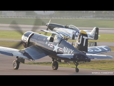 F4U Corsair and P51 Mustang Perform Together at Sun N Fun 2021 Airshow - Class of 45