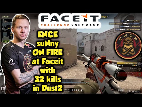ENCE suNny ON FIRE at Faceit with 32 kills in Dust2