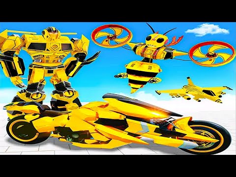 Flying Bee Robot Car Transform: Snake Bee Crocodile Robot - Android Gameplay