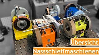 Nassschleifmaschinen Vergleich | WELDINGER NSM 250, Scheppach TiGer 2000, Triton TWSS 10, Tormek T4