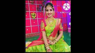 parrot green and Pink super colour combination pattu Saree with matching jewellery.....