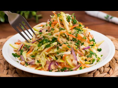 Fresh Cabbage, Carrot, Apple & Walnut Salad