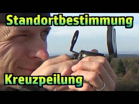 Standortbestimmung per Kreuzpeilung mit Kompass und Karte, ohne GPS №321