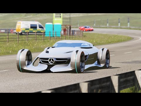Battle Mercedes Benz Silver Arrow Concept vs Super Cars at Hihglands