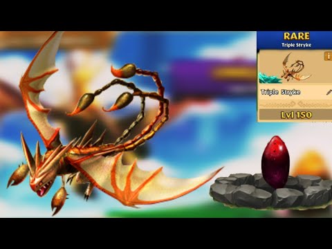 TRIPLE STRYKE Titan Mode Max Level 150 | Rare Dragon | Dragons: Rise Of Berk