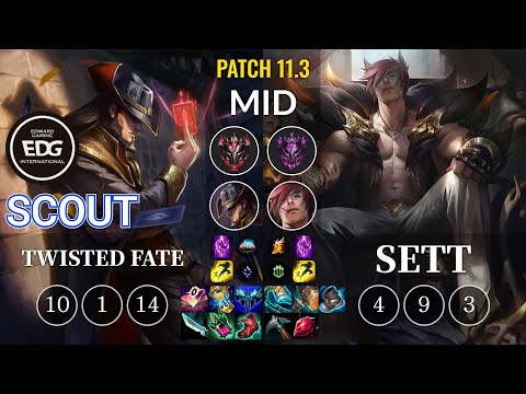 EDG Scout Twisted Fate vs Sett Mid - KR Patch 11.3