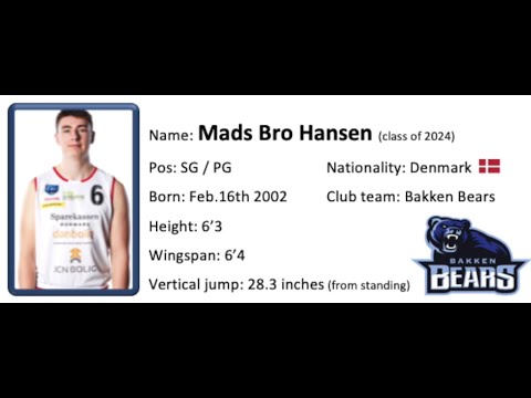 Mads Bro Hansen - Bears Academy/Bakken Bears