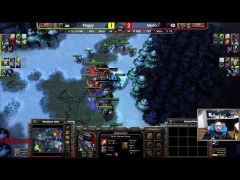 MOON VS FOGGY，3幻想硬抗3BP  魔兽争霸 FQQ解说