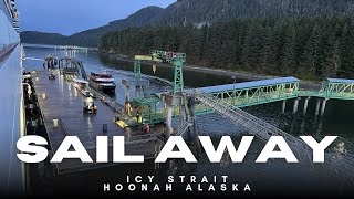 Sailing away from Icy Strait in Hoonah, Alaska on Holland America MS Eurodam