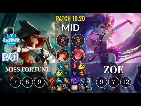 hyF Roi Miss Fortune vs Zoe Mid - KR Patch 10.20