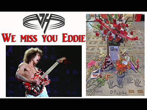 Tribute to Eddie Van Halen at the guitar center in Hollywood