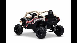 Voiture électrique enfant Kawasaki TERYX KRX 1000 12V, noir, 1 place, suspension arrière, télécomman